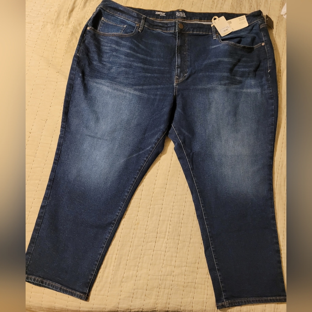 NWT A.N.A Plus Womens High Rise Straight Leg Slim Fit Jean 30w